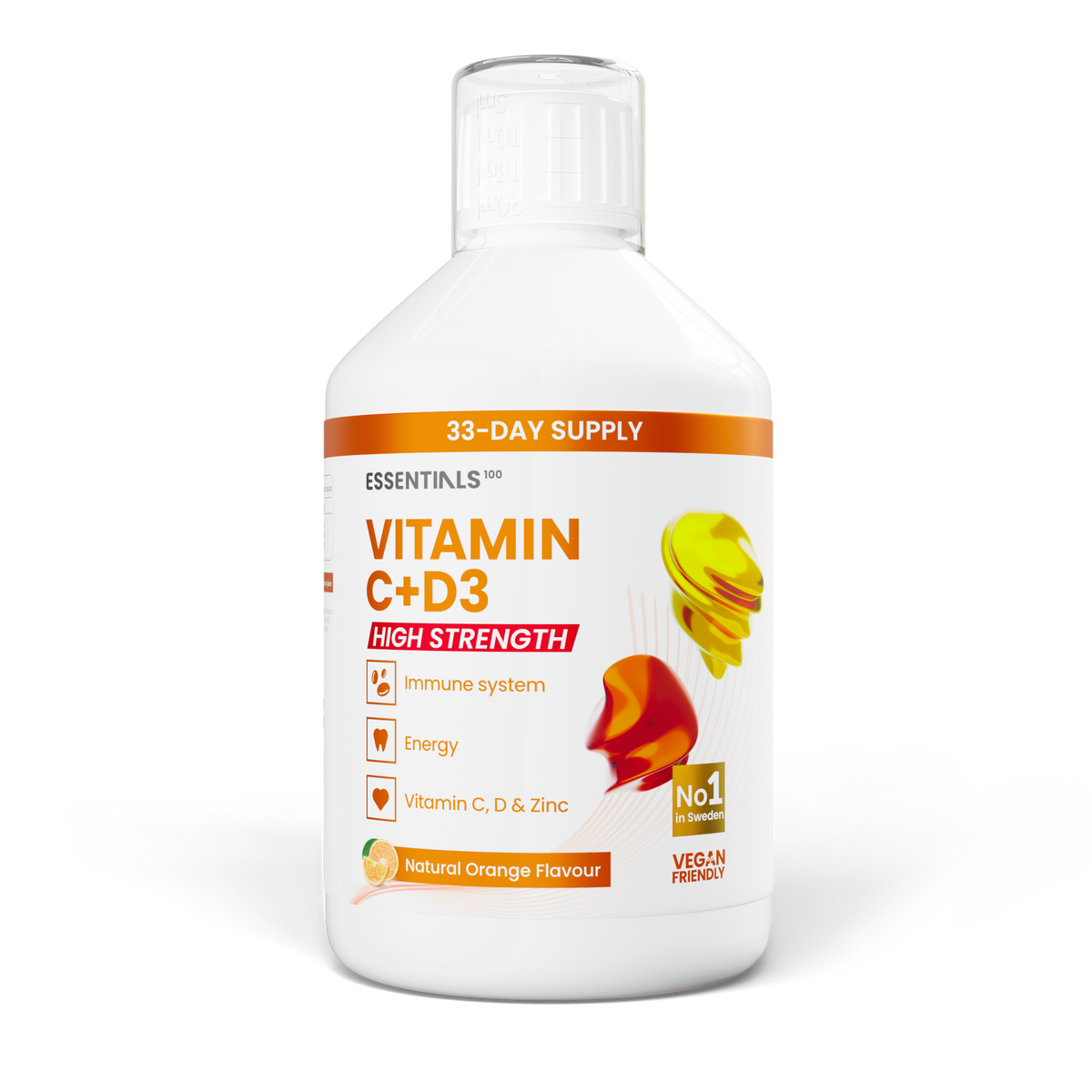 Essentials100 Vitamin C + D3 500ML