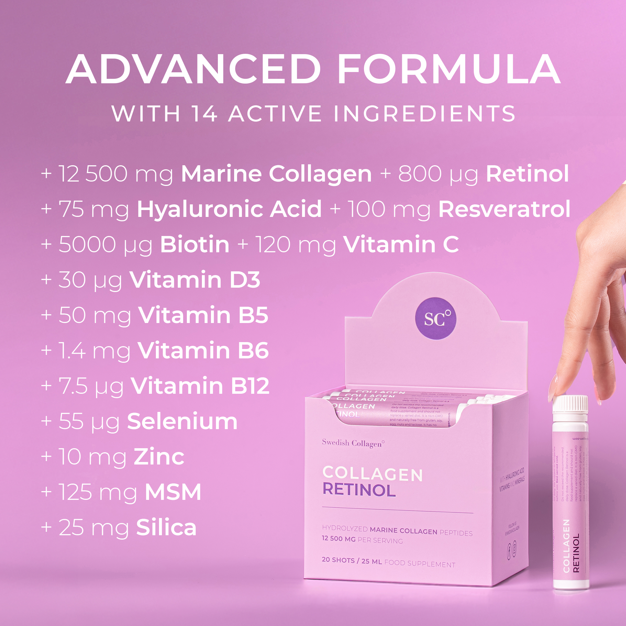 Swedish Collagen Retinol Shots 25ML - Image 3
