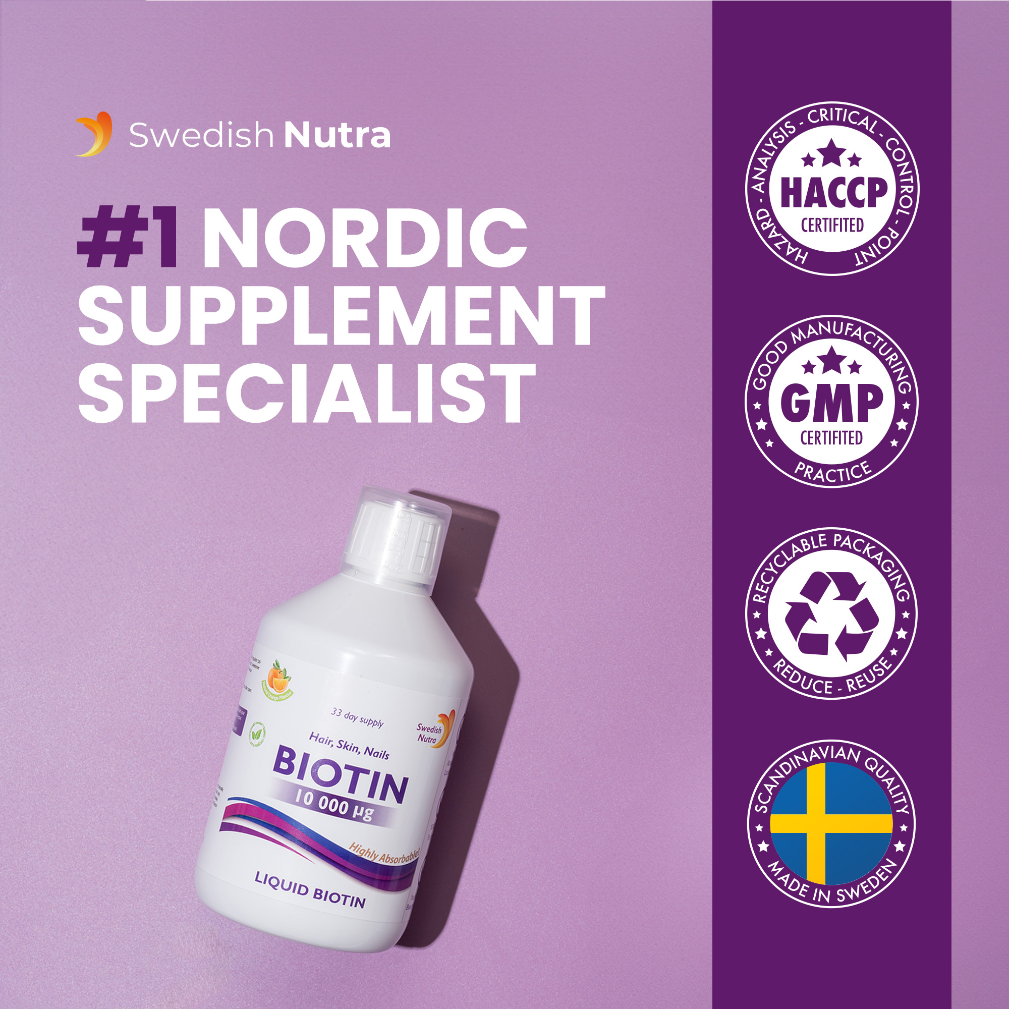 Swedish Nutra Biotin 500ML - Image 3