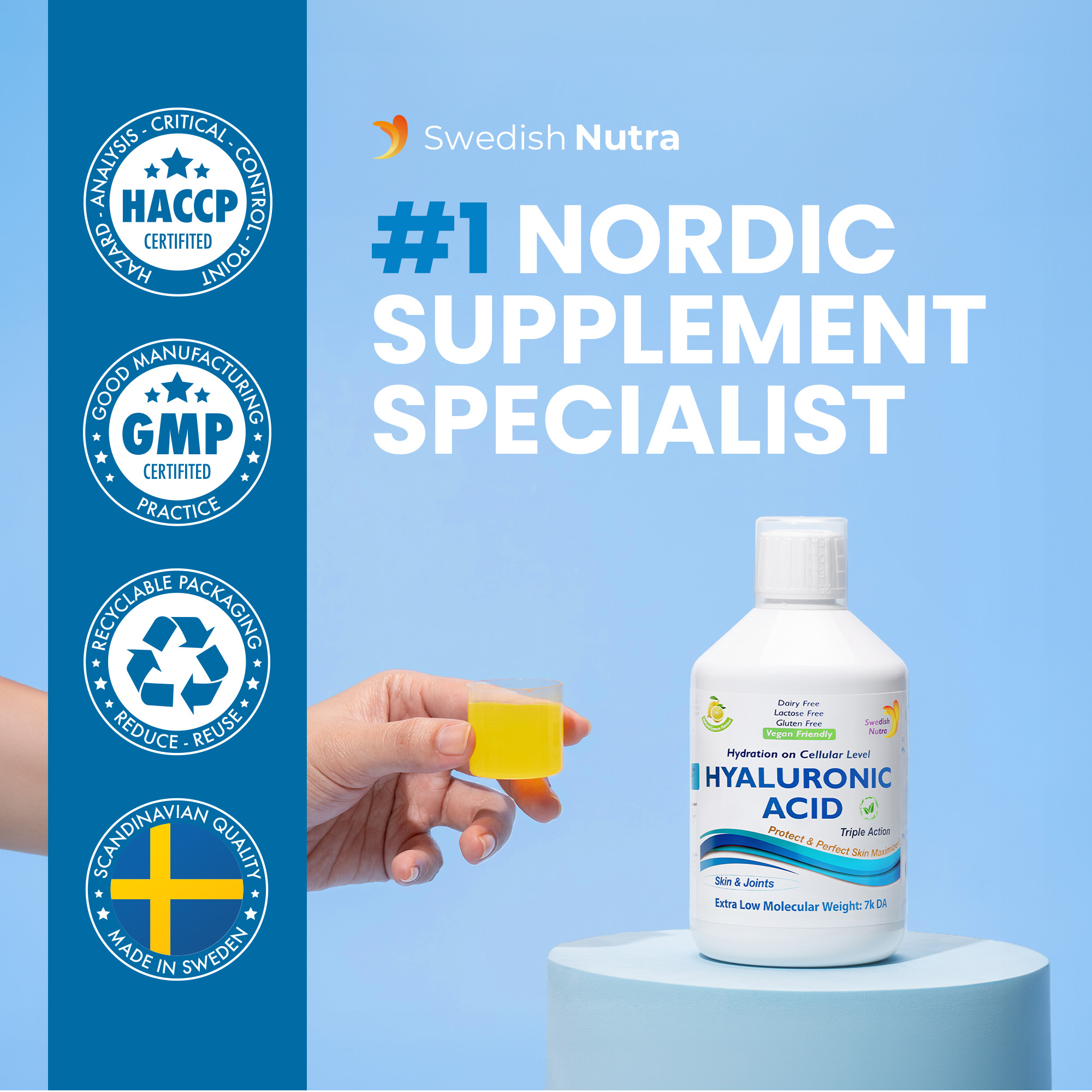 Swedish Nutra Hyaluronic Acid 500ml - Image 5