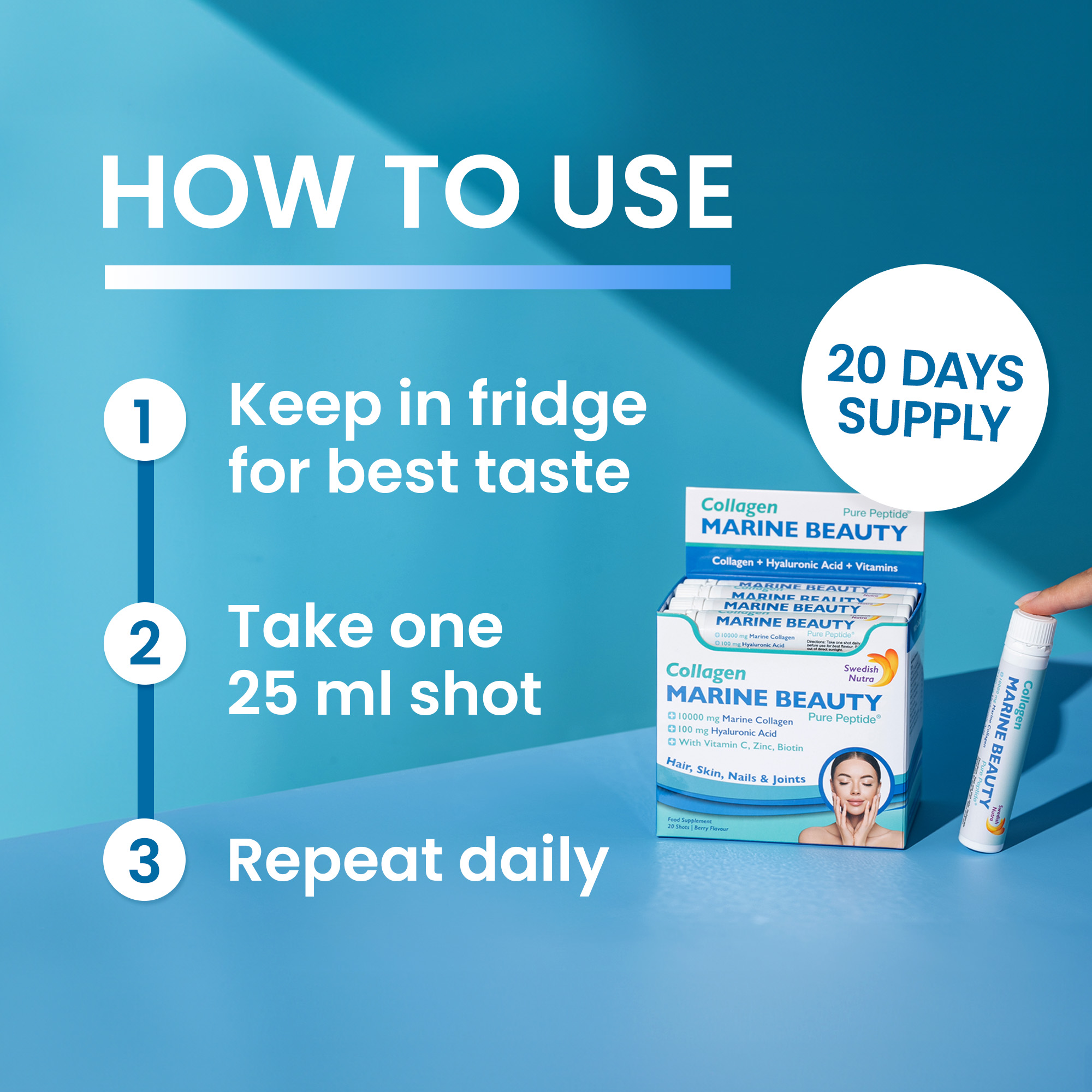 Swedish Nutra Marine Beauty Collagen 20 Shots - Image 2
